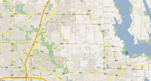Google map showing boat location